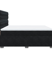 Boxspringbett mit Matratze Schwarz 180x200 cm Samt