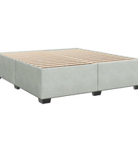 Boxspringbett mit Matratze Hellgrau 200x200 cm Samt