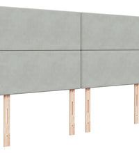 Boxspringbett mit Matratze Hellgrau 200x200 cm Samt