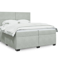 Boxspringbett mit Matratze Hellgrau 200x200 cm Samt