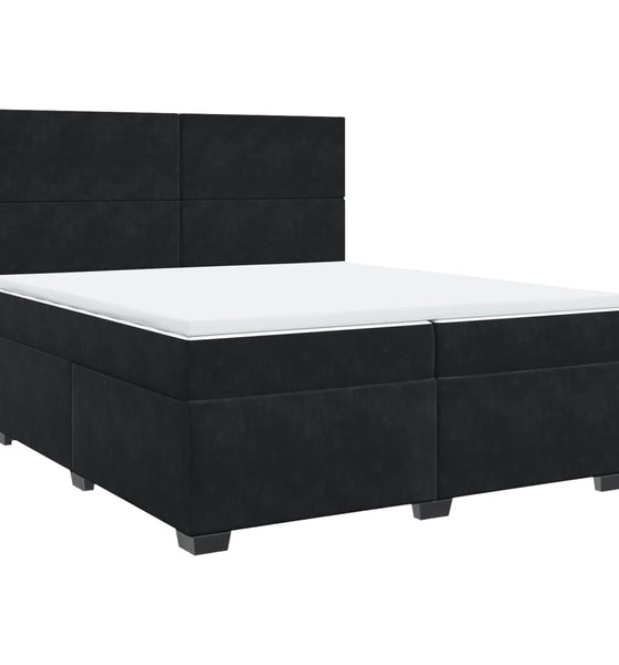 Boxspringbett mit Matratze Schwarz 200x200 cm Samt