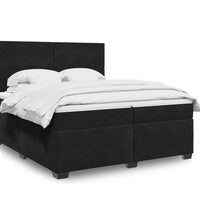 Boxspringbett mit Matratze Schwarz 200x200 cm Samt