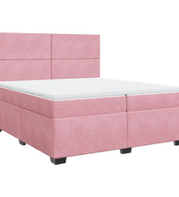 Boxspringbett mit Matratze Rosa 200x200 cm Samt