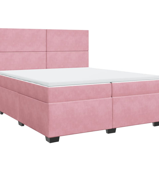 Boxspringbett mit Matratze Rosa 200x200 cm Samt