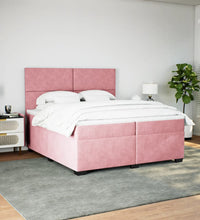 Boxspringbett mit Matratze Rosa 200x200 cm Samt