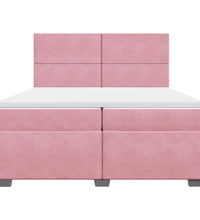 Boxspringbett mit Matratze Rosa 200x200 cm Samt