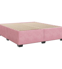 Boxspringbett mit Matratze Rosa 200x200 cm Samt