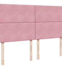 Boxspringbett mit Matratze Rosa 200x200 cm Samt