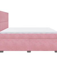 Boxspringbett mit Matratze Rosa 200x200 cm Samt