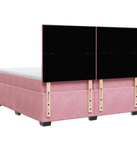 Boxspringbett mit Matratze Rosa 200x200 cm Samt