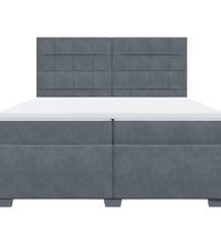 Boxspringbett mit Matratze Dunkelgrau 200x200 cm Samt