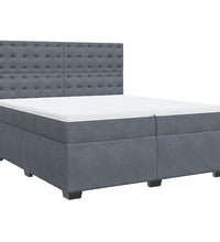 Boxspringbett mit Matratze Dunkelgrau 200x200 cm Samt