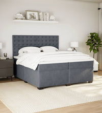 Boxspringbett mit Matratze Dunkelgrau 200x200 cm Samt