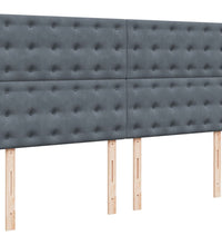 Boxspringbett mit Matratze Dunkelgrau 200x200 cm Samt