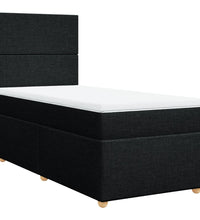 Boxspringbett mit Matratze Schwarz 80x200 cm Stoff