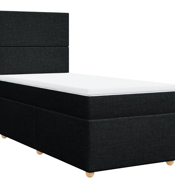 Boxspringbett mit Matratze Schwarz 80x200 cm Stoff