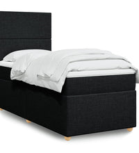Boxspringbett mit Matratze Schwarz 80x200 cm Stoff