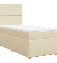 Boxspringbett mit Matratze Creme 80x200 cm Stoff