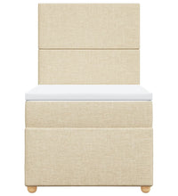 Boxspringbett mit Matratze Creme 80x200 cm Stoff