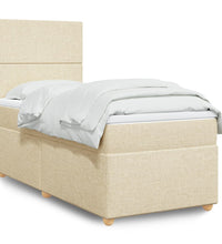 Boxspringbett mit Matratze Creme 80x200 cm Stoff