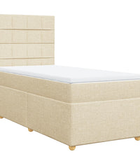 Boxspringbett mit Matratze Creme 80x200 cm Stoff