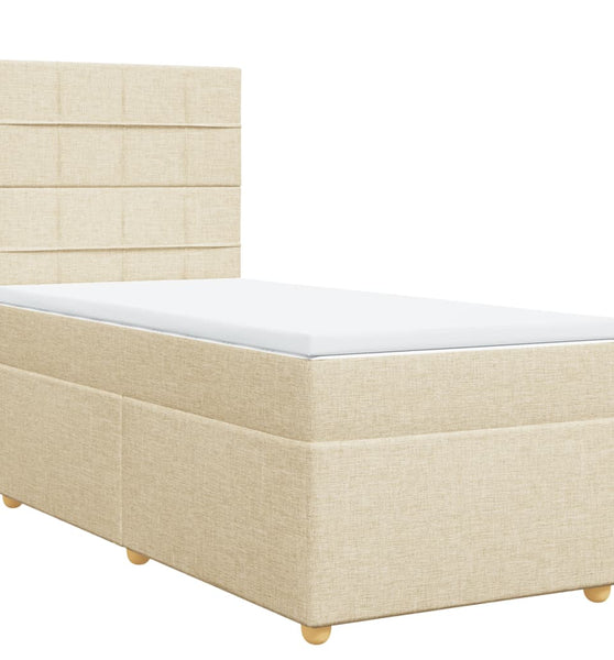 Boxspringbett mit Matratze Creme 80x200 cm Stoff
