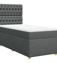 Boxspringbett mit Matratze Dunkelgrau 80x200 cm Stoff