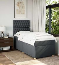 Boxspringbett mit Matratze Dunkelgrau 80x200 cm Stoff