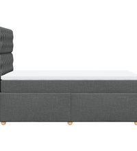 Boxspringbett mit Matratze Dunkelgrau 80x200 cm Stoff