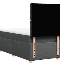 Boxspringbett mit Matratze Dunkelgrau 80x200 cm Stoff