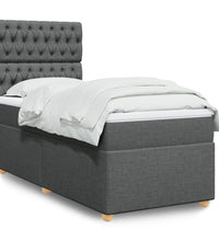 Boxspringbett mit Matratze Dunkelgrau 80x200 cm Stoff