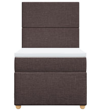 Boxspringbett mit Matratze Dunkelbraun 90x190 cm Stoff