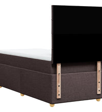 Boxspringbett mit Matratze Dunkelbraun 90x190 cm Stoff