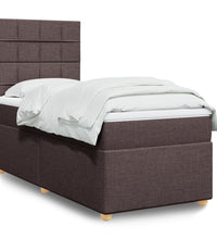 Boxspringbett mit Matratze Dunkelbraun 90x190 cm Stoff