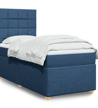Boxspringbett mit Matratze Blau 90x190 cm Stoff