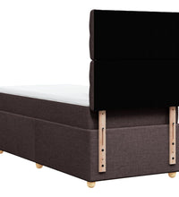 Boxspringbett mit Matratze Dunkelbraun 90x190 cm Stoff