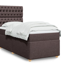 Boxspringbett mit Matratze Dunkelbraun 90x190 cm Stoff