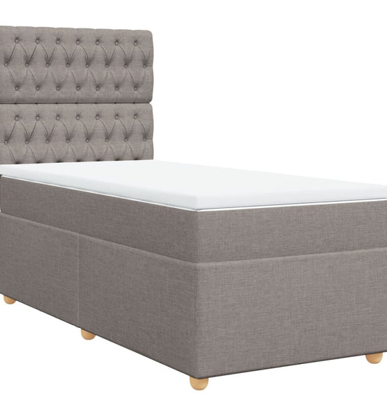 Boxspringbett mit Matratze Taupe 90x190 cm Stoff