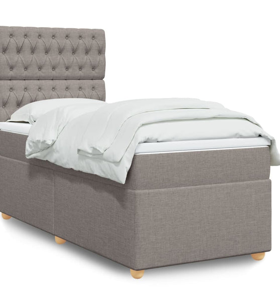Boxspringbett mit Matratze Taupe 90x190 cm Stoff