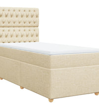 Boxspringbett mit Matratze Creme 90x190 cm Stoff