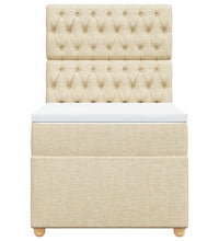 Boxspringbett mit Matratze Creme 90x190 cm Stoff