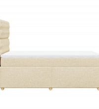 Boxspringbett mit Matratze Creme 90x190 cm Stoff