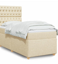 Boxspringbett mit Matratze Creme 90x190 cm Stoff