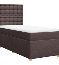 Boxspringbett mit Matratze Dunkelbraun 90x190 cm Stoff