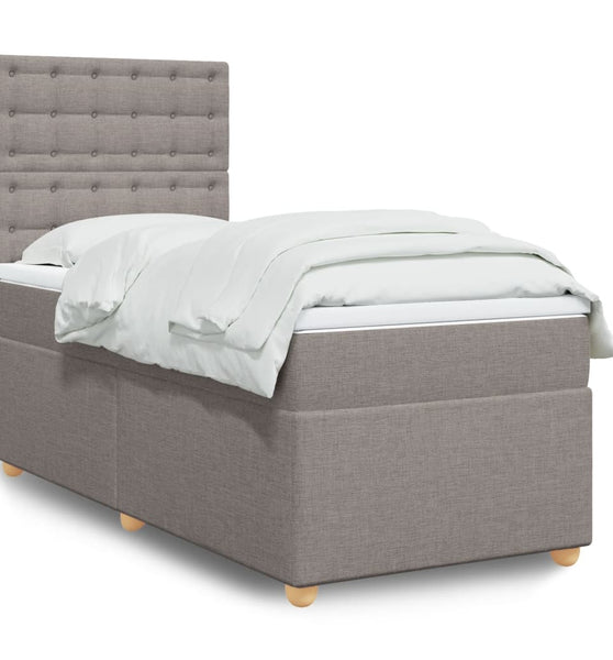 Boxspringbett mit Matratze Taupe 90x190 cm Stoff