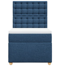 Boxspringbett mit Matratze Blau 90x190 cm Stoff