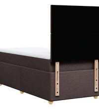 Boxspringbett mit Matratze Dunkelbraun 90x200 cm Stoff