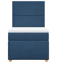 Boxspringbett mit Matratze Blau 90x200 cm Stoff