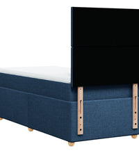 Boxspringbett mit Matratze Blau 90x200 cm Stoff