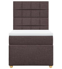 Boxspringbett mit Matratze Dunkelbraun 90x200 cm Stoff